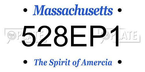 528EP1 Massachusetts License Plate