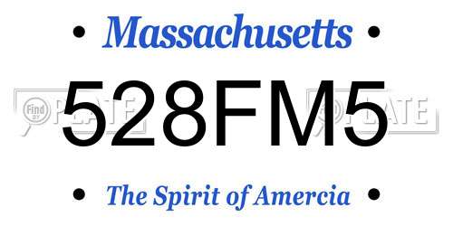 528FM5 Massachusetts License Plate