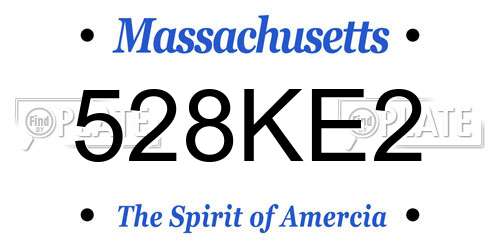 528KE2 Massachusetts License Plate