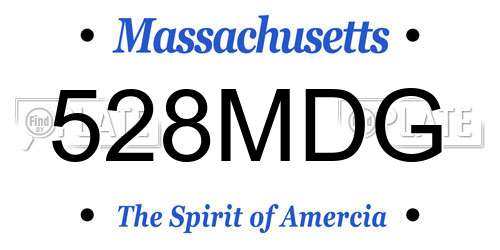 528MDG Massachusetts License Plate