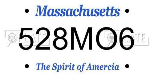528MO6 Massachusetts License Plate