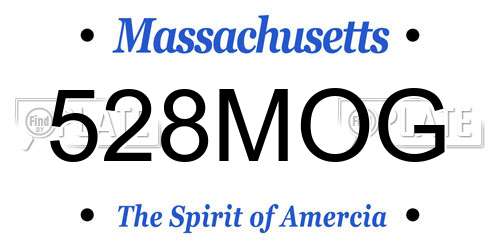 528MOG Massachusetts License Plate