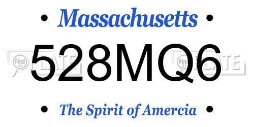 528MQ6 Massachusetts License Plate
