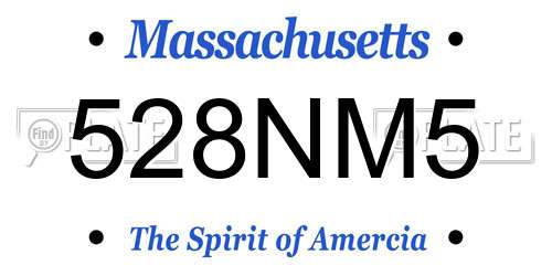 528NM5 Massachusetts License Plate