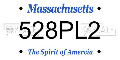 528PL2 Massachusetts License Plate