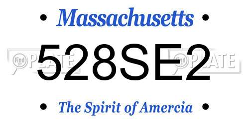 528SE2 Massachusetts License Plate