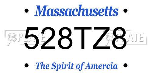 528TZ8 Massachusetts License Plate