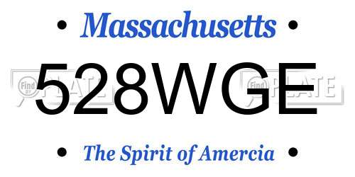 528WGE Massachusetts License Plate