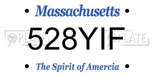 528YIF Massachusetts License Plate