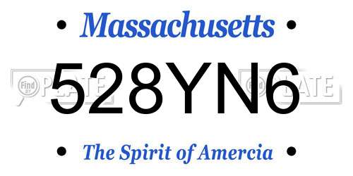 528YN6 Massachusetts License Plate
