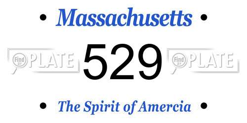 529 Massachusetts License Plate