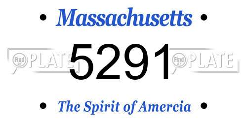 5291 Massachusetts License Plate