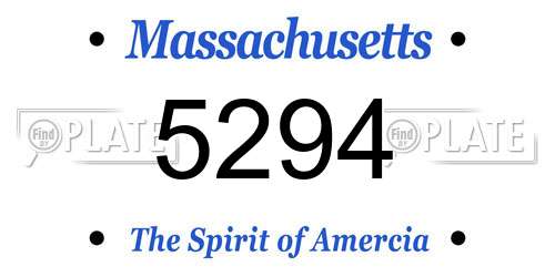 5294 Massachusetts License Plate