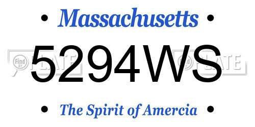 5294WS Massachusetts License Plate