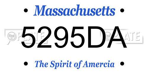5295DA Massachusetts License Plate