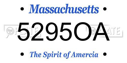 5295OA Massachusetts License Plate