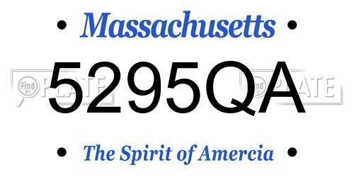 5295QA Massachusetts License Plate