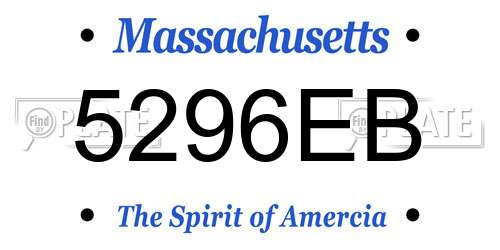 5296EB Massachusetts License Plate