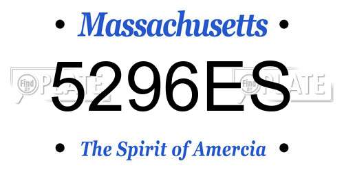 5296ES Massachusetts License Plate