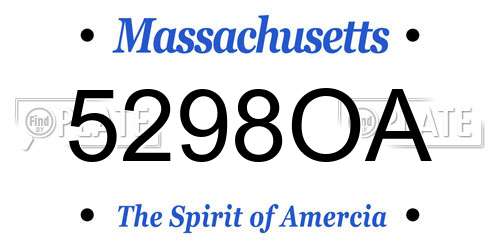 5298OA Massachusetts License Plate