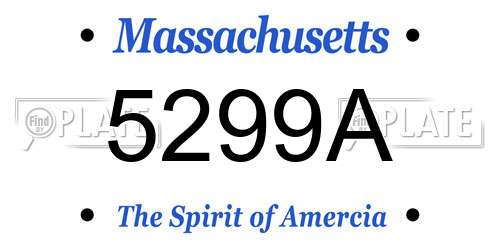 5299A Massachusetts License Plate