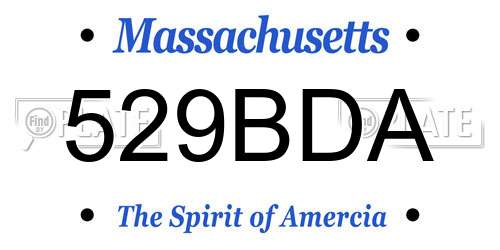 529BDA Massachusetts License Plate