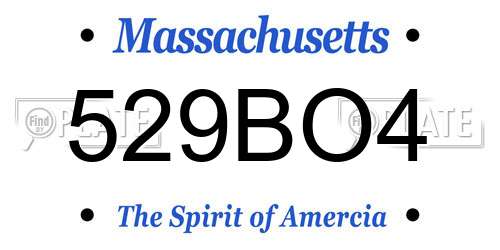 529BO4 Massachusetts License Plate