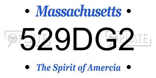 529DG2 Massachusetts License Plate