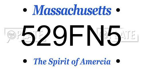 529FN5 Massachusetts License Plate