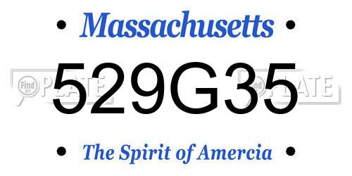 529G35 Massachusetts License Plate