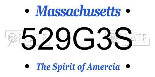 529G3S Massachusetts License Plate