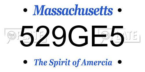 529GE5 Massachusetts License Plate