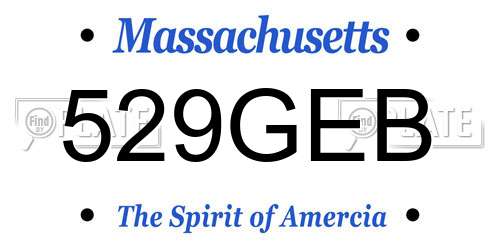 529GEB Massachusetts License Plate