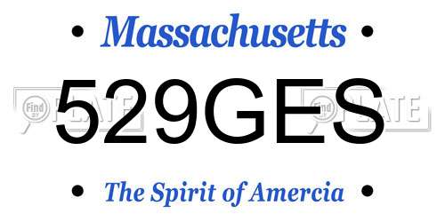 529GES Massachusetts License Plate