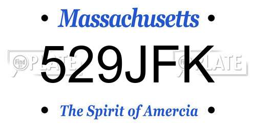 529JFK Massachusetts License Plate