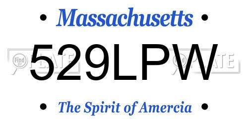 529LPW Massachusetts License Plate