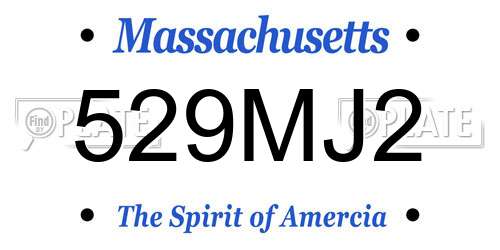 529MJ2 Massachusetts License Plate