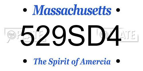 529SD4 Massachusetts License Plate