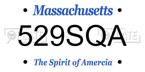 529SQA Massachusetts License Plate