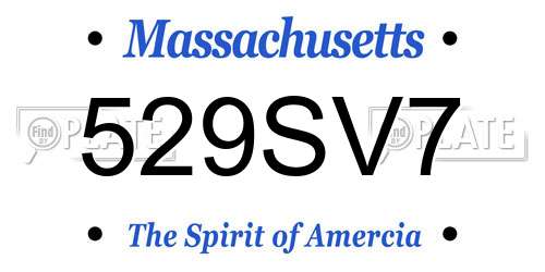 529SV7 Massachusetts License Plate