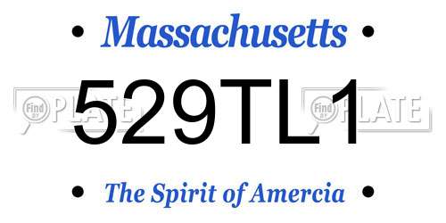 529TL1 Massachusetts License Plate