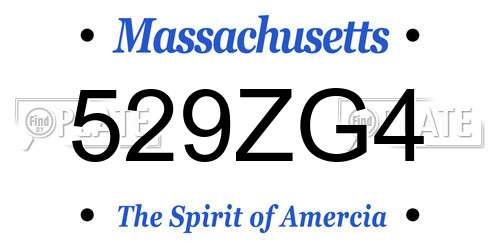 529ZG4 Massachusetts License Plate