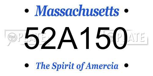 52A150 Massachusetts License Plate