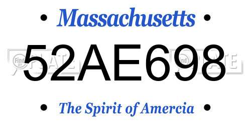 52AE698 Massachusetts License Plate