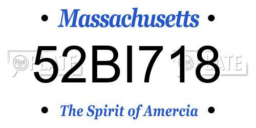 52BI718 Massachusetts License Plate