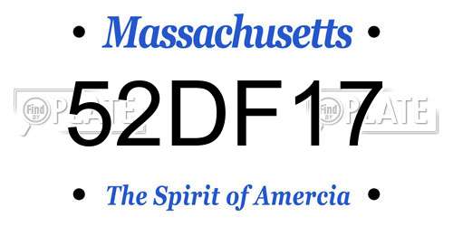 52DF17 Massachusetts License Plate