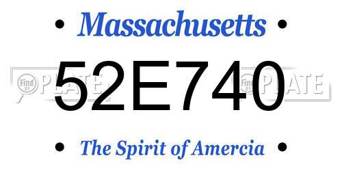 52E740 Massachusetts License Plate
