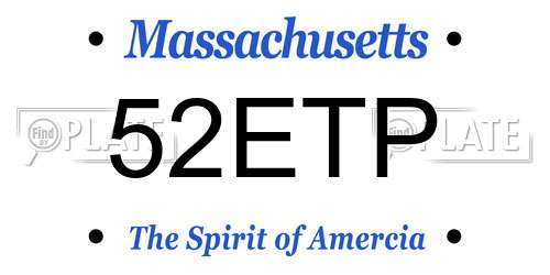 52ETP Massachusetts License Plate