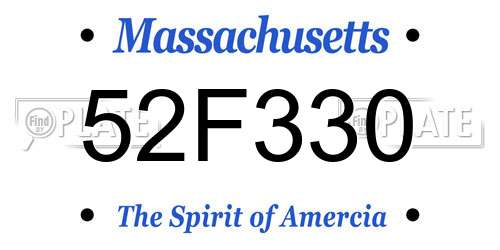 52F330 Massachusetts License Plate
