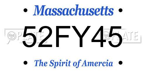 52FY45 Massachusetts License Plate